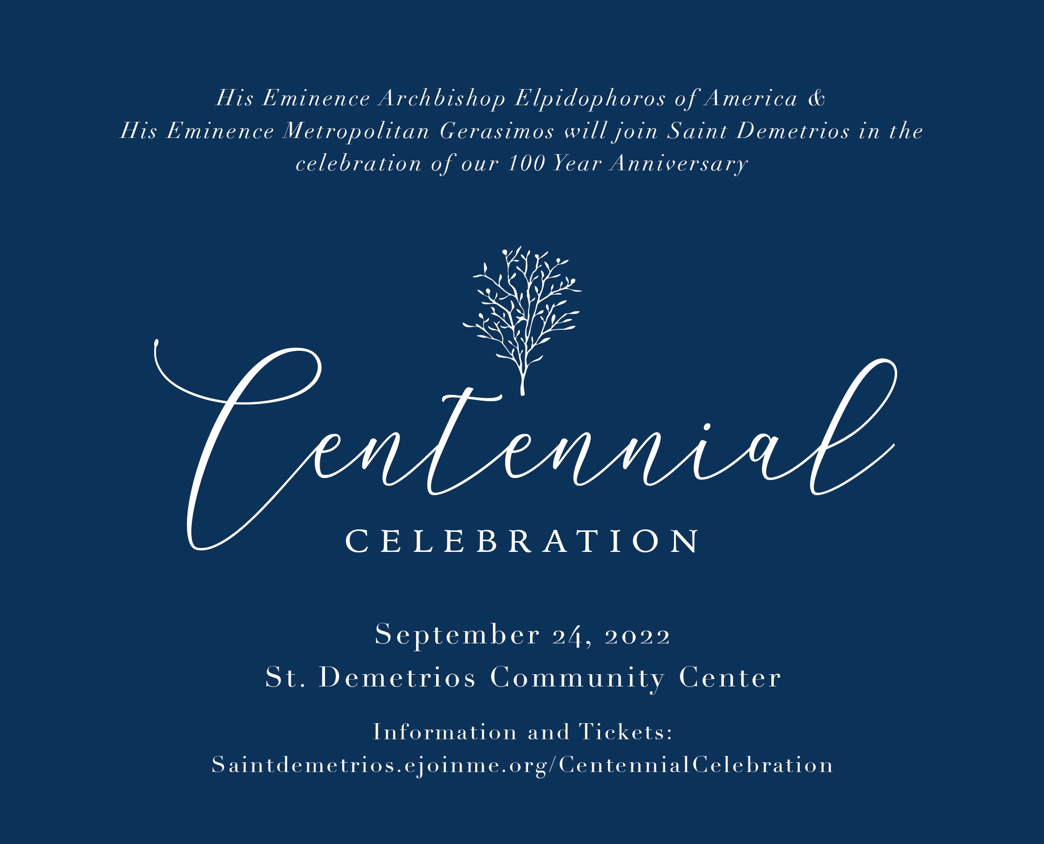 St. Demetrios Centennial Celebration | St. Demetrios Greek Orthodox Church